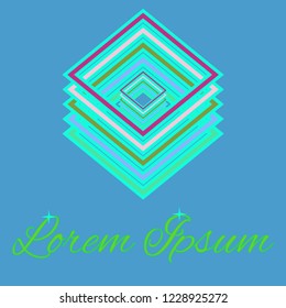 Lovely magical abstract multicolored cube geometric.