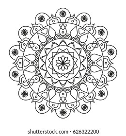 Lovely mandala for adult coloring books