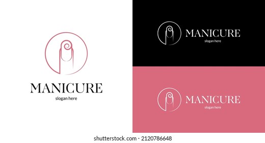 Lovely manicure logo. Vector illustration.