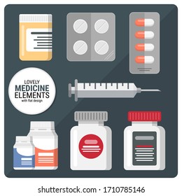 Lovely Medicine elements with flat design created for design of all kinds of works. Beautiful house which can be used in many purposes. Eps10 vector.