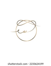 Simpática caligrafía moderna tipografías W patrón de logotipo vectorial