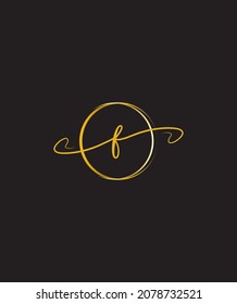 Simpático y moderno diseño de tipos de caligrafía clásica F patrón de logotipo vectorial