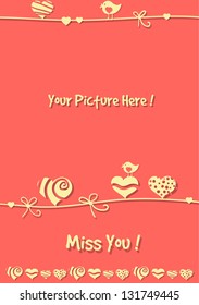 Lovely modern vector background with love and birtd