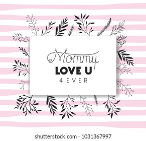 lovely mom for ever handmade postcard