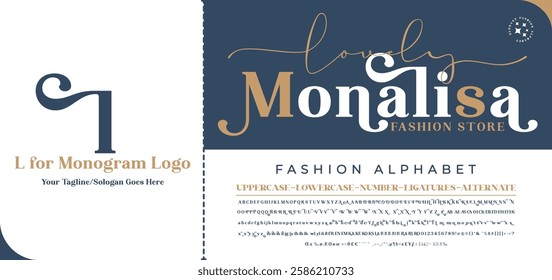 Lovely Monalisa,Fashion, Serif, Stylish Display Bold Font alphabet