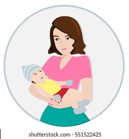 lovely mother and son.vector illustrator