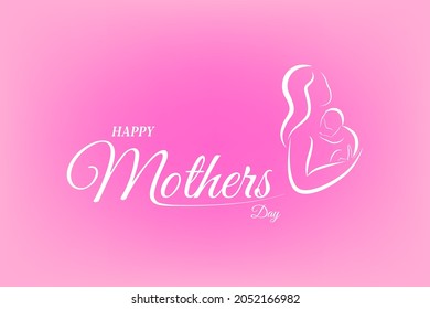 lovely mothers day greeting card.pink color. typography.