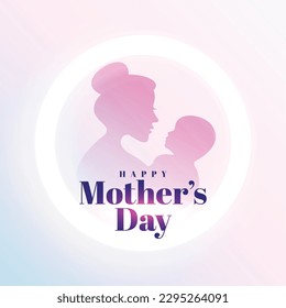 lovely mothers day special background with mom and child silhouette vector