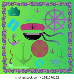 Lovely multicolored sailor summer pattern kit.