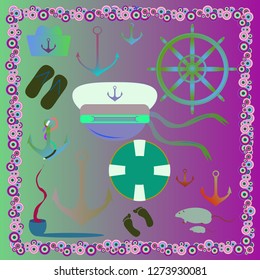 Lovely multicolored sailor summer pattern kit.
