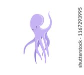 Lovely octopus, cute sea creature character vector Illustration on a white background