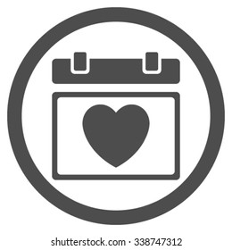 Lovely Organizer Date vector icon. Style is flat rounded symbol, gray color, rounded angles, white background.