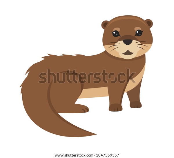 ラブリーなカワウソのベクターイラスト のベクター画像素材 ロイヤリティフリー