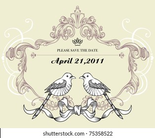 lovely pair of dove bird card