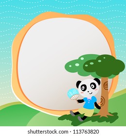 lovely panda with frame