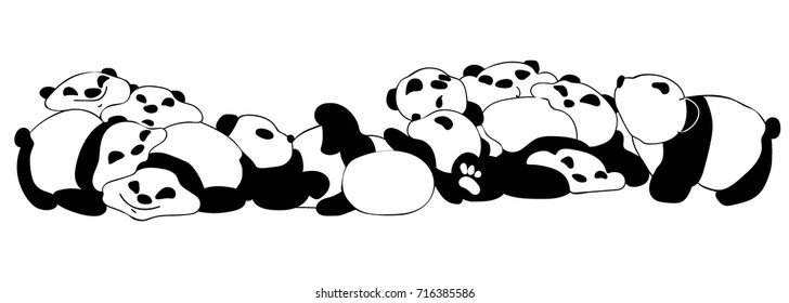 Lovely pandas rest.