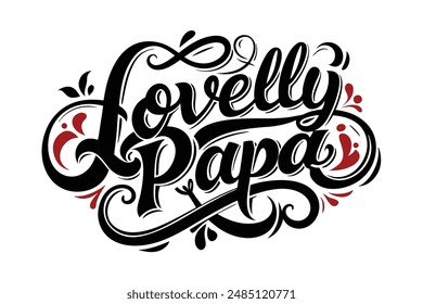 Lovely Papa illustration. Vector banner for greeting