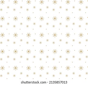 Patrón encantador con flores beige sobre fondo blanco, diseño plano, colección de naturaleza de plantas de flores redondas tiernas, flores abstractas, elementos de decoración, flores aisladas, tarjeta linda, ilustración vectorial