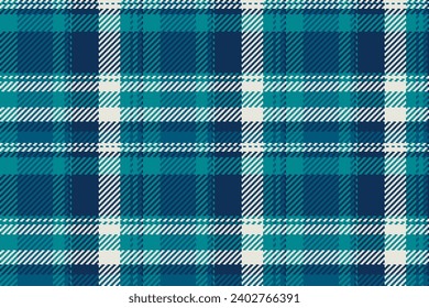 Lovely pattern fabric texture, fluffy plaid vector check. Geometric textile background tartan seamless in cyan and blue color.