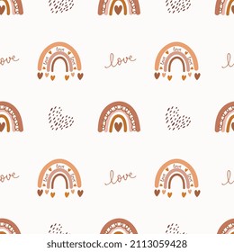 Bonito patrón con corazones, arcos. Fondo de vacaciones vectoriales. Día de San Valentín. Embalaje de regalo, impresión, tela, fondo lindo para una tarjeta.