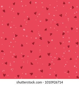 Lovely pattern with little hearts. Vector abstract holiday background. Valentine's Day. Gift wrap, print, cloth, cute background for a card.