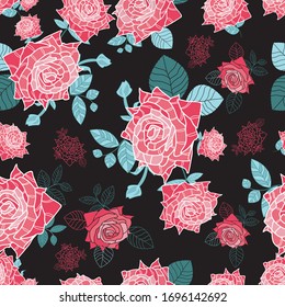un adorable patrón de rosas con un bonito fondo 