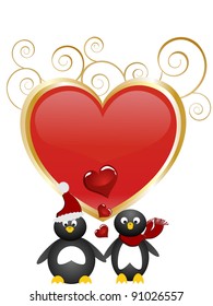 lovely penguin - vector