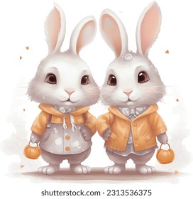 lovely pet, cute rabbits, costume, Halloween clothes