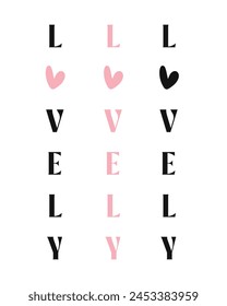 Lovely Photography Overlay Quote Lettering minimal typographic pink heart art on white background