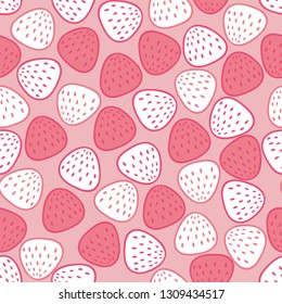 Lovely pink abstract simple strawberries repeating pattern