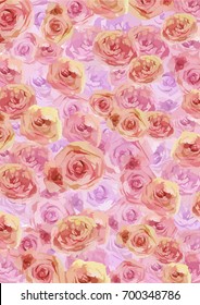 Lovely pink background with roses. Vector background