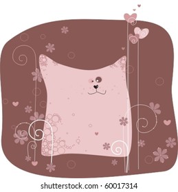 Lovely pink being in an environment of fine colors, Valentine's day
