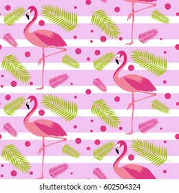 Bonito patrón flamencos rosas