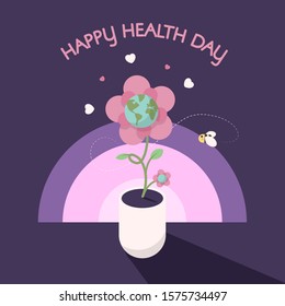 Lovely pink health flower for a wonderful happy health day.