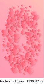  Lovely Pink Hearts Falling on Pink Background. Illustration with Pink Hearts for your Design.
    Wedding Background for Greeting Card, Invitation or Banner.
 Vector illustration
