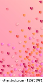  Lovely Pink Hearts Falling on Pink Background. Illustration with Pink Hearts for your Design.
    Wedding Background for Greeting Card, Invitation or Banner.
 Vector illustration