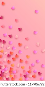  Lovely Pink Hearts Falling on Pink Background. Illustration with Pink Hearts for your Design.
    Wedding Background for Greeting Card, Invitation or Banner.
 Vector illustration