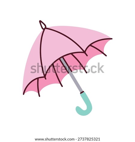 Lovely pink umbrella opens up to provide a soft and bright shelter from rain. Girly accessory is perfect for romantic walks or school runs to stay dry during spring showers.