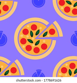 Bonito patrón de pizza. Ilustración del vector
