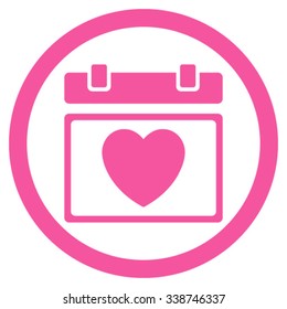Lovely Plan Date vector icon. Style is flat rounded symbol, pink color, rounded angles, white background.