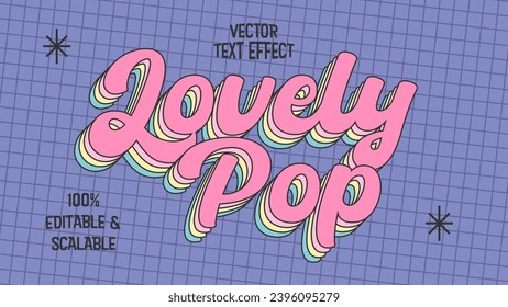 Lovely Pop retro text effect editable and customizable graphic styles ready to use