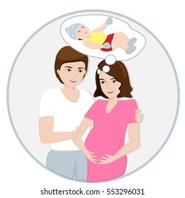 lovely pregnant.vector illustrator