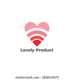 adorable producto amor forma gradiente símbolo geométrico vector