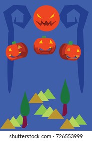 lovely pumpkin in colorful halloween festival