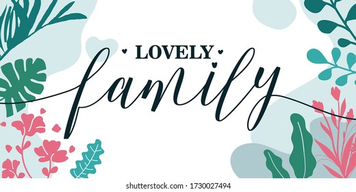 Lovely Quotes Lovely Family Vector Wall Stock Vector (Royalty Free ...