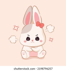 The lovely rabbit is angry