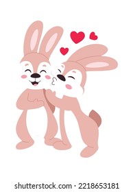 Lovely rabbit couple characters illustration