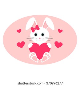 lovely rabbit and heart