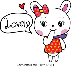 Lovely Rabbit with say word
