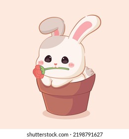 A lovely rabbit sends flowers